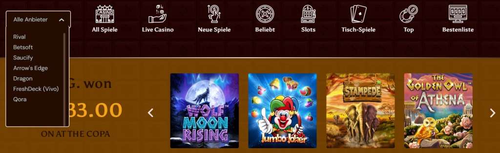 Software-anbieter im Cocoa casino online.